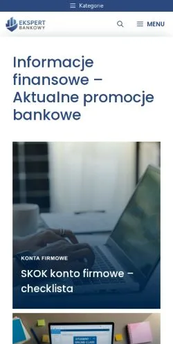 Podgląd witryny Ekspert Bankowy, medium z kraju Polska do artykułów sponsorowanych
