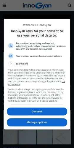 Anteprima del sito Home • innoGyan, media di India per articoli sponsorizzati