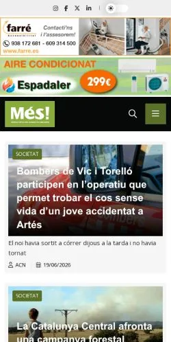 Anteprima del sito Més Osona, media di Stati Uniti per articoli sponsorizzati
