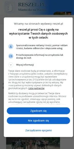Vorschau der Website Reszel, Medium aus Polen für gesponserte Artikel