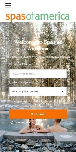 Pré-visualização do site Spas Of America, meio de Estados Unidos para artigos patrocinados