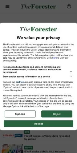 Anteprima del sito The Forester, media di Regno Unito per articoli sponsorizzati