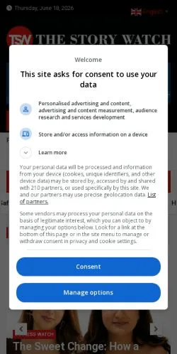 Anteprima del sito The Story Watch, media di Stati Uniti per articoli sponsorizzati