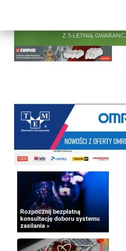 Anteprima del sito Elektro Info, media di Polonia per articoli sponsorizzati