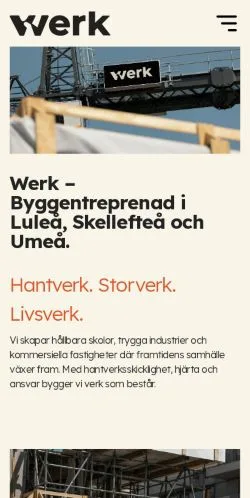 Vista previa del sitio Werk, medio de Suecia para artículos patrocinados