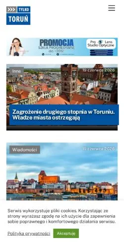 Anteprima del sito Tylko Toruń, media di Polonia per articoli sponsorizzati