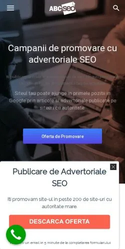 Preview of the AbcSeo website, a media outlet in Romania for sponsored articles