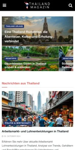Podgląd witryny Thailand Magazin, medium z kraju Niemcy do artykułów sponsorowanych
