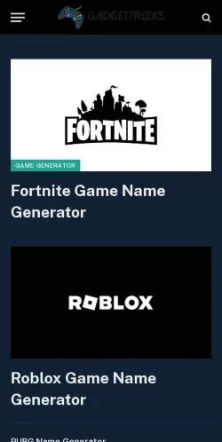 Anteprima del sito GadgetFreeks Game Generator, media di Stati Uniti per articoli sponsorizzati