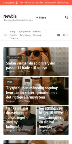 Forhåndsvisning av nettstedet Newbie, medium fra Danmark for sponsede artikler