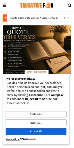 Preview of the TalkativeFox website, a media outlet in United States for sponsored articles