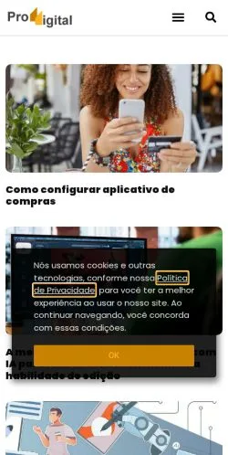 Anteprima del sito Proddigital, media di Brasile per articoli sponsorizzati