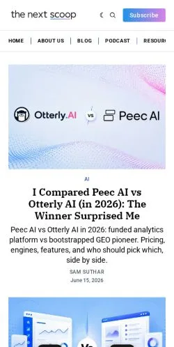 Anteprima del sito The Next Scoop, media di Stati Uniti per articoli sponsorizzati