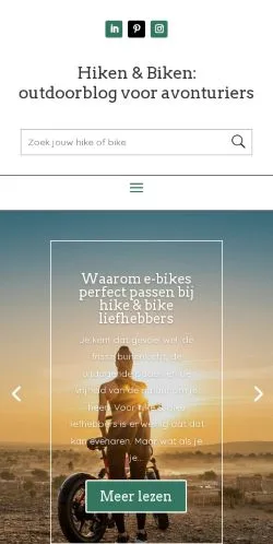 스폰서 기사용 네덜란드 매체 Hiken & Biken 사이트 미리보기