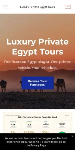 Aperçu du site Pyramids Land Tours, média de États-Unis pour articles sponsorisés