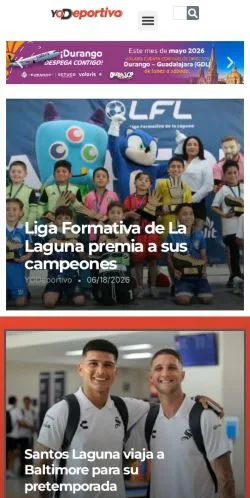Anteprima del sito YODeportivo, media di Spagna per articoli sponsorizzati