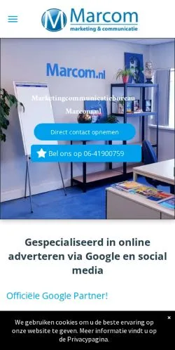 Forhåndsvisning av nettstedet Marcom, medium fra Nederland for sponsede artikler