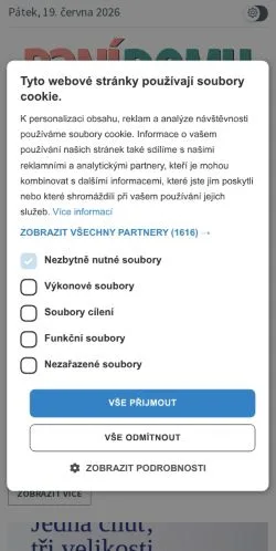 Podgląd witryny Panidomu, medium z kraju Czechy do artykułów sponsorowanych