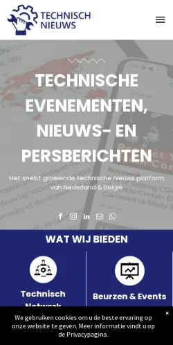 Anteprima del sito Technisch Nieuws, media di Paesi Bassi per articoli sponsorizzati