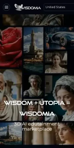 Anteprima del sito Wisdomia, media di Stati Uniti per articoli sponsorizzati