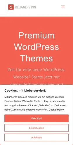 Anteprima del sito Designers Inn, media di Germania per articoli sponsorizzati