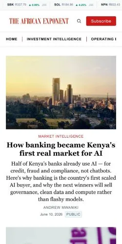 Förhandsvisning av webbplatsen The African Exponent, medium i USA för sponsrade artiklar