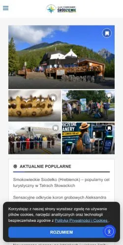 스폰서 기사용 폴란드 매체 Klub Podróżników Śródziemie 사이트 미리보기