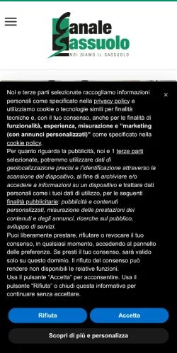 Anteprima del sito Canale Sassuolo, media di Italia per articoli sponsorizzati