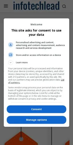 Anteprima del sito InfotechLead, media di Stati Uniti per articoli sponsorizzati