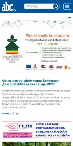 Forhåndsvisning av nettstedet Abc, medium fra Latvia for sponsede artikler