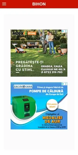 Aperçu du site Bihon, média de Roumanie pour articles sponsorisés