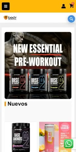 Anteprima del sito BodyBuildingLatino, media di Spagna per articoli sponsorizzati