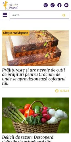 Anteprima del sito Bucataria Ioanei, media di Romania per articoli sponsorizzati
