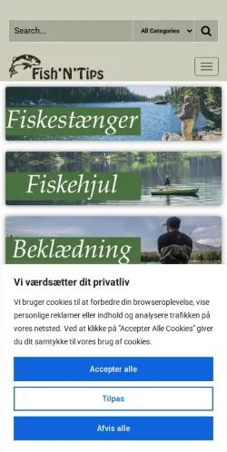 Forhåndsvisning av nettstedet Fishntips, medium fra Danmark for sponsede artikler