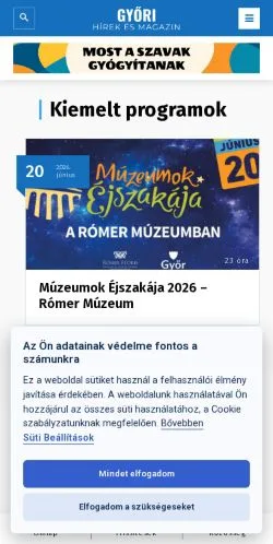 Anteprima del sito Győri Hírek, media di Ungheria per articoli sponsorizzati