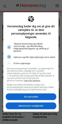 Anteprima del sito Horsens I Dag, media di Danimarca per articoli sponsorizzati