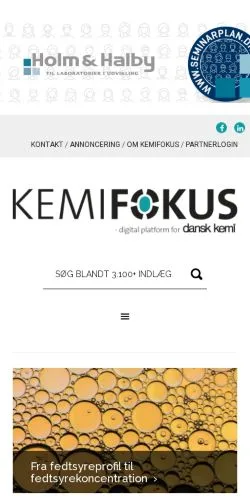 Podgląd witryny KemiFOKUS, medium z kraju Dania do artykułów sponsorowanych