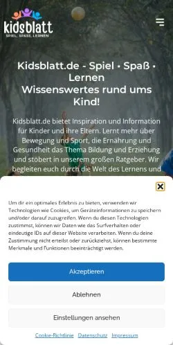 Anteprima del sito Kidsblatt, media di Germania per articoli sponsorizzati