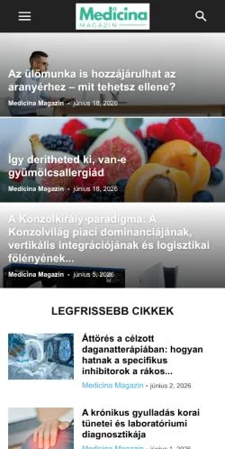 Anteprima del sito Medicina Magazin, media di Ungheria per articoli sponsorizzati