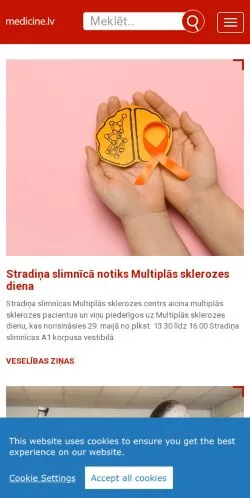 Podgląd witryny Latvijas Veselības Portāls, medium z kraju Łotwa do artykułów sponsorowanych
