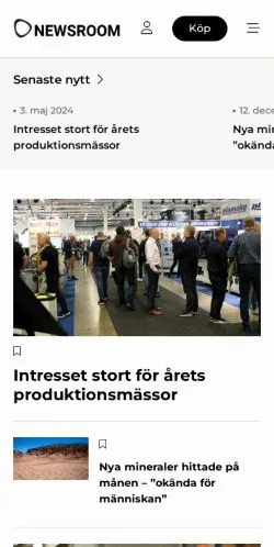 Anteprima del sito Nyheter, media di Svezia per articoli sponsorizzati