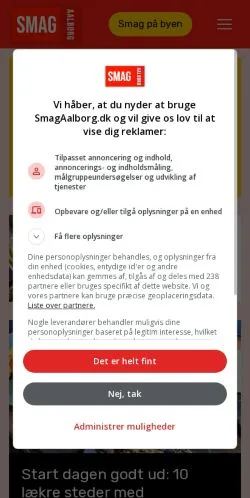 Podgląd witryny Smag Aalborg, medium z kraju Dania do artykułów sponsorowanych