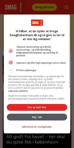 스폰서 기사용 덴마크 매체 Smag København 사이트 미리보기