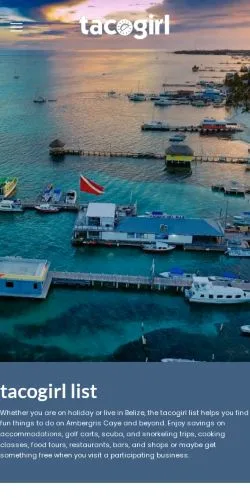 Vista previa del sitio Tacogirl Belize, medio de Estados Unidos para artículos patrocinados