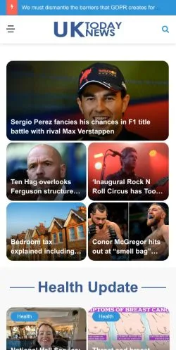 Anteprima del sito Today UK News, media di Stati Uniti per articoli sponsorizzati