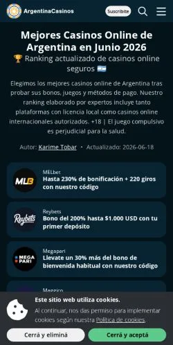 Anteprima del sito Casinos Online En Argentina, media di Argentina per articoli sponsorizzati