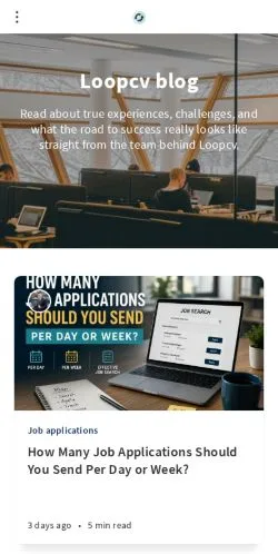 Forhåndsvisning av nettstedet LoopCV Blog, medium fra USA for sponsede artikler