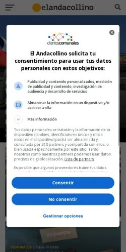 Anteprima del sito El Andacollino, media di Cile per articoli sponsorizzati