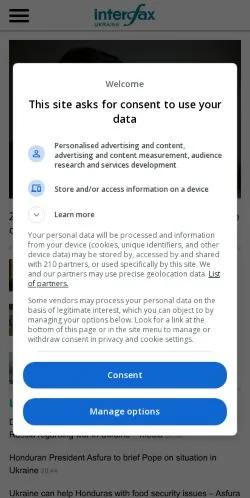Anteprima del sito Interfax-Ukraine, media di Stati Uniti per articoli sponsorizzati