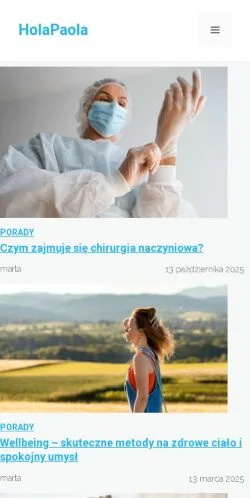 Podgląd witryny HolaPaola, medium z kraju Polska do artykułów sponsorowanych